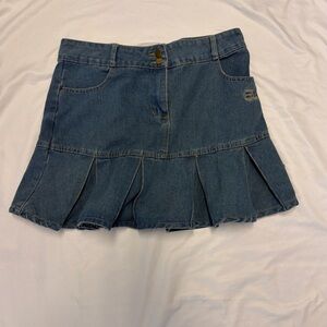 Plus size Denim Blue mini Women's Skirt